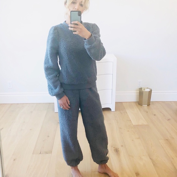 WHISTLER Blue Gray Sherpa Top & Pants Set - Picture 3 of 9